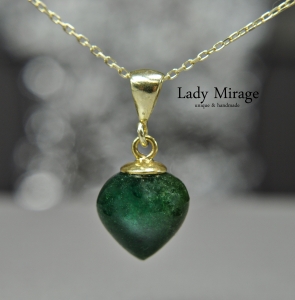 Grüne Jade Schmuck - 14k - Edelstein Kette 925 Silber - Zwiebelform Anhänger - AAA Qualität - Luxuriöse - Geschenkidee Ehefrau
